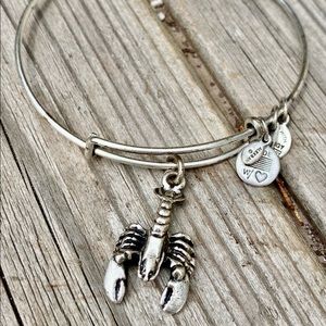 Retired Alex & Ani Silver Lobster Charm Bracelet
